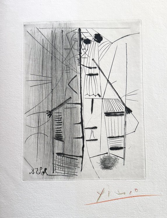 Picasso Les Menines et la vie. Deluxe edition. With an original signed etching by Picasso.